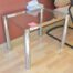 Glass Side Table with Metal Frame