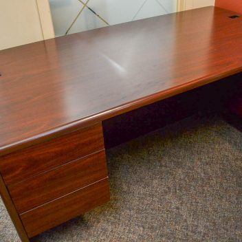 Burgundy Straight Desk with end panels