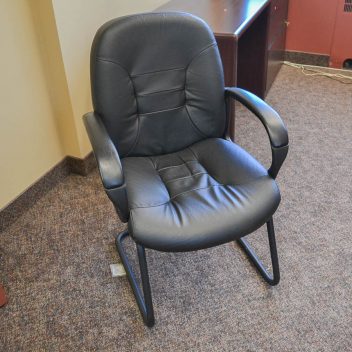 Black Leather 2-leg chairs