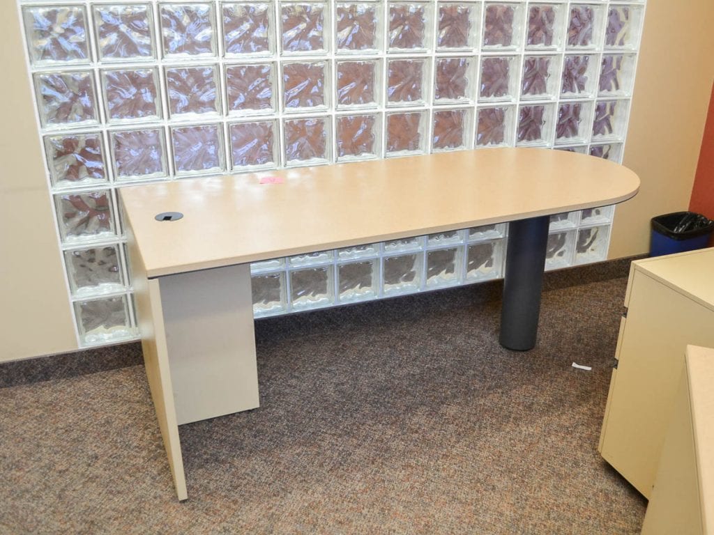 Maple D-Shape Desk