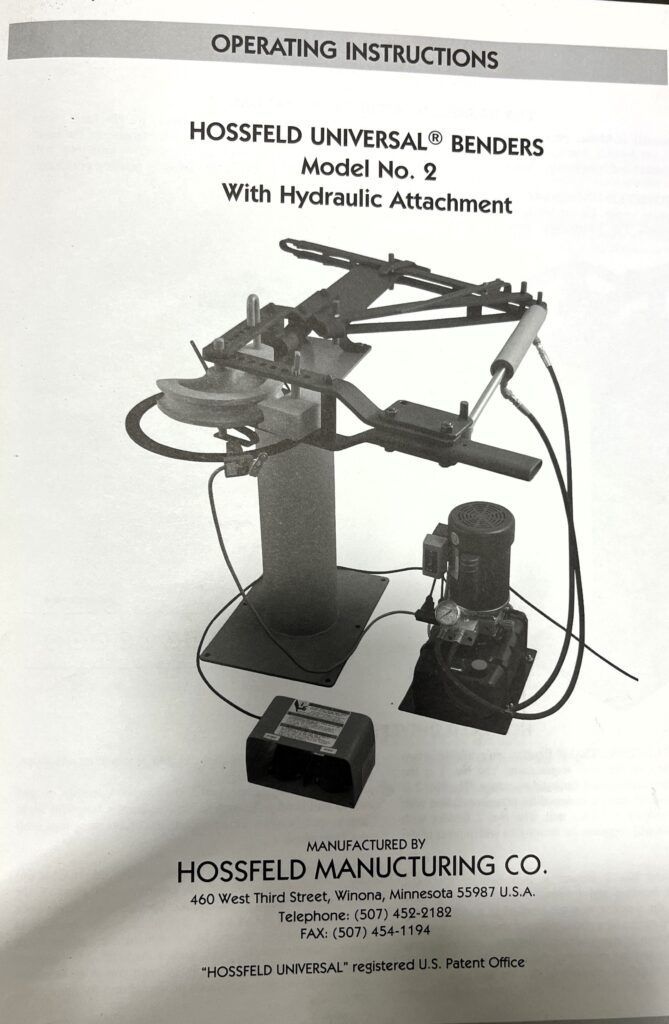 Used Hossfeld Universal Bender Model No. 2
